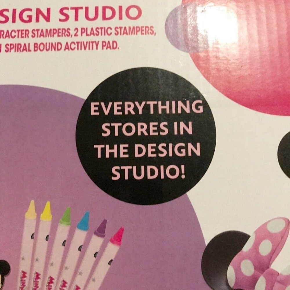 DISNEY Junior Minnie’s Design Studio With Stickers Stamps Activities New - Picture 9 of 12